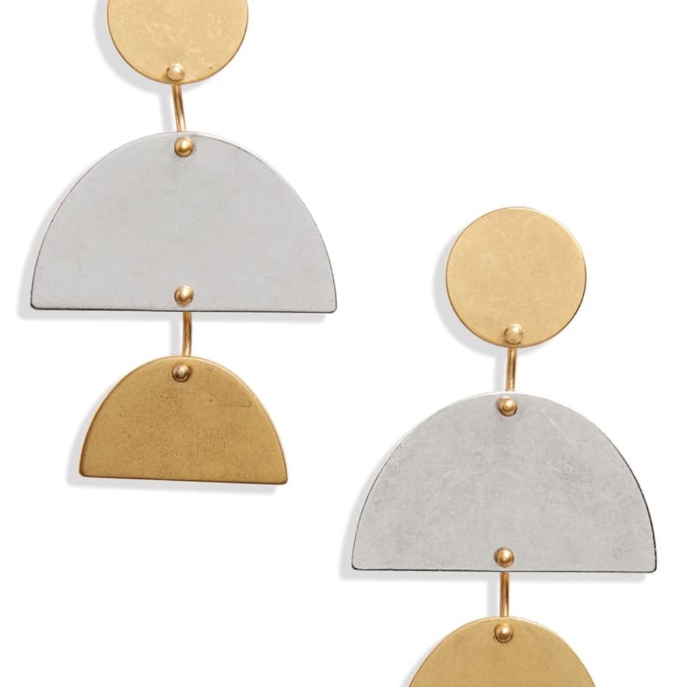 NWT Madewell Mixed Metal Statement Earring - Picture 3 of 5